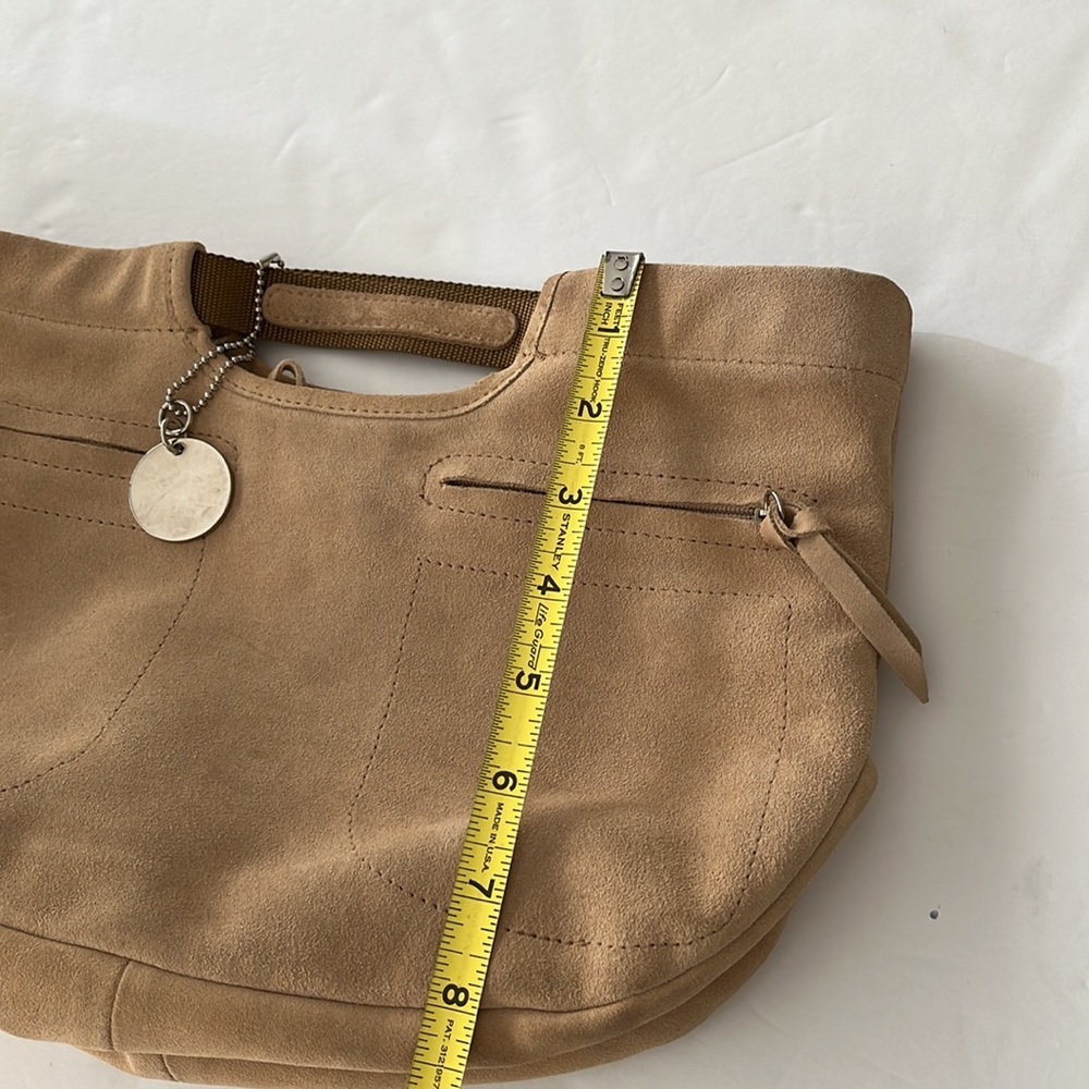 Apostrophe Mini Tan Suede Hand Bag - Picture 10 of 12